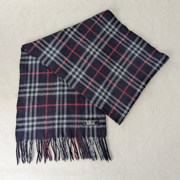 Authentic Burberry Lambswool Check Scarf Blue – Unisex – Pre-Loved – Great Gift - Picture 1 of 9